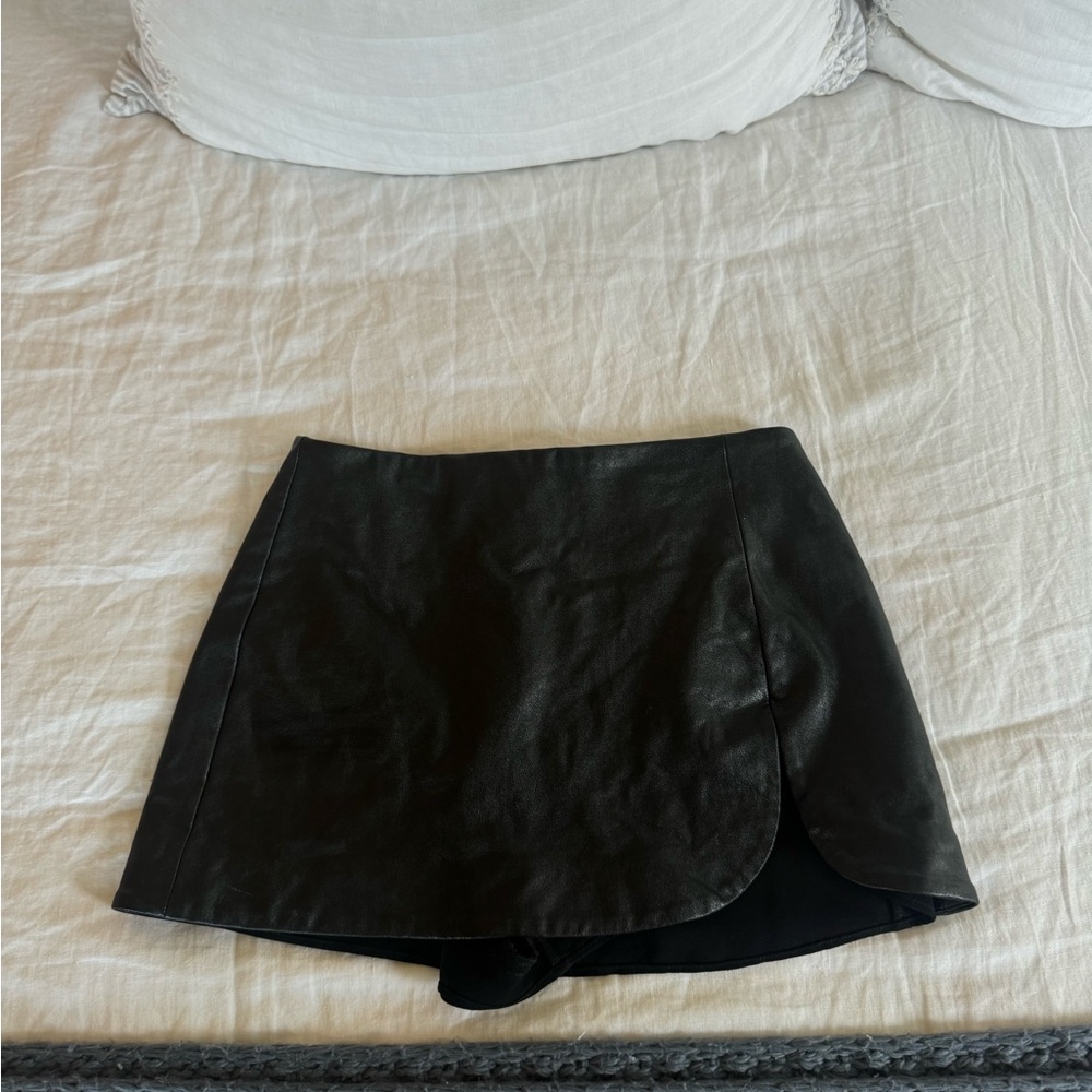 Amanda Uprichard Black Asymmetrical Wrap Mini Skirt